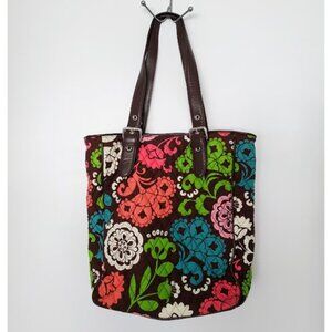 Vera Bradley Quilted Lola Tote Shoulder Handbag Purse w Adjustable Straps